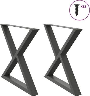 Image de Pieds de table à manger 2 pièces Anthracite 90 x (72-73,3) cm Acier