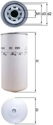 Produktbild von Ölfilter MAHLE OC 289 Anschraubfilter für GINAF X-Series für DAF CF 85