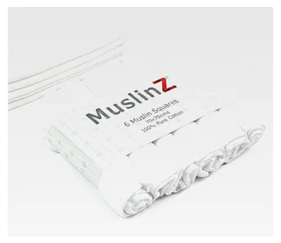 Produktbild von Hochwertige Baby Musselin Quadrate aus 100% Baumwolle 70x70 cm (Weiß, 6er Pack)