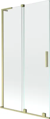 Produktbild von Mexen Velar L Duschwand 2-flügelig verschiebbar 100 x 150 cm, transparent, gold gebürstet - 896-100-003-01-55