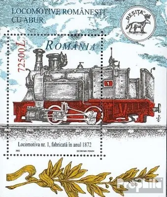 Produktbild von Briefmarken Rumänien 2002 Mi Block323 (kompl.Ausg.) postfrisch Dampflokomotivenbau