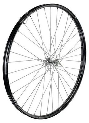 Produktbild von Vorderrad 28 x 1 1 2 Zoll Aluminium schwarz mit Rohrleitungen