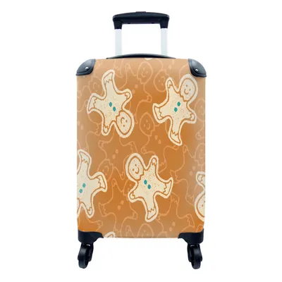 Produktbild von MuchoWow® Koffer Handgepäck Trolley Rollkoffer Kleine Reisekoffer mit 4 Rollen - Schnittmuster - Lebkuchen - Plätzchen - Cabin Size < 55x40x23 cm & 55x40x20 cm - Fotokoffer - Kabinenkoffer - Boardgepäck - Reise-Box - Reisekoffer - Reisegepäck - Koffer mit Bild - Trolley für Kinder