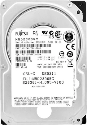 Immagine prodotto di Disco rigido Fujitsu MBD2300RC 300 GB 10000Rpm SAS II 2,5" pollici A3C40108675