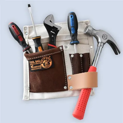 Image de Corvus A600186 - Ceinture à outils pour enfants, en coton/cuir, modèle 02, avec kit d'outils