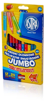 Produktbild von Doppelseitige Bleistiftkreiden 24 Farben 12 Stück Jumbo