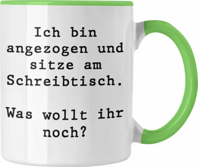 Produktbild von Trendation - Lustige Tasse für Kollegen Kollegin Spruch Witzig Arbeit Tasse Bürotasse Kaffeebecher Becher für Büro Lustig Spruch (Grün)