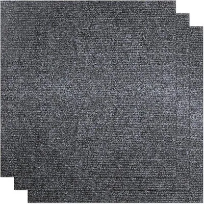 Produktbild von Famanu Teppichfliesen 30 Stück - Hochwertiges, antislip Teppich 30 x 30 cm - Dunkelgrau