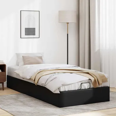 Productafbeelding van Maison Exclusive - Ottomanbed zonder matras, zwart, 90x200 cm, kunstleer