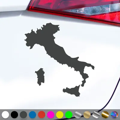 Produktbild von PantherPixel Italien Aufkleber Italy Italia Karte Umriss Sticker Auto Geschenkidee Farbe Dunkelgrau