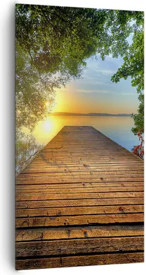 Produktbild von Bild auf Leinwand - Leinwandbild - Brücke See - 65x120cm - Wand Bild - Wanddeko - Wandbilder - Leinwanddruck - Bilder - Kunstdruck - Wanddekoration - Leinwand bilder - Wandkunst - PA65x120-3528