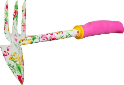Immagine prodotto di Zappa Strend Pro, da giardinaggio, a punta, a tre denti, stampa floreale, rosa, Ladies line