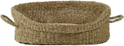 Produktbild von Haustierkorb aus Seegras mit Henkel und herausnehmbarem Kissen mit Baumwollbezug, verschiedene Größen (51x43x18cm)