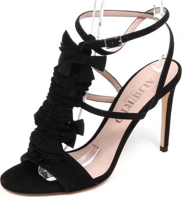 Produktbild von F1810 sandalo donna schwarz ALBERTO GOZZI scarpe Wildleder Sandale Schuh Frau