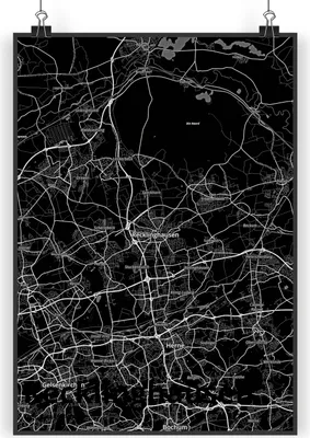 Produktbild von Mr. & Mrs. Panda Bild Recklinghausen DIN A4 - Geschenk, Wandbild, Kunstdruck, Stadt Dorf Karte Landkarte Map Stadtplan, Plakat, drucke, Wanddekoration