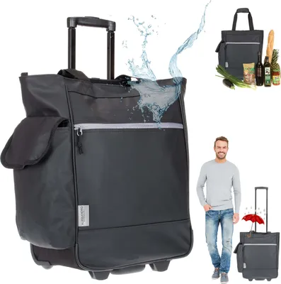 Produktbild von Einkaufstrolley aus LKW Plane Einkaufsroller Trolley Alessandro Pro Shopper mit stabilem Stand Einkaufstrolly Damen Herren Trolly Outdoor 12893 Tarpulin Black Schwarz