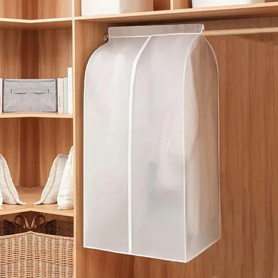 Productafbeelding van Ibenzoa® Transparante PEVA-kledingbeschermings- en opbergzak, 60x30x90 cm, dubbele rits, waterdicht en motbestendig, 1 stuk