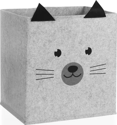 Produktbild von com-four® Aufbewahrungsbox - Korb für Babyprodukte, Bücher oder Spielzeug - Aufbewahrungskiste ohne Deckel - Kinderzimmerkorb mit Tiergesicht