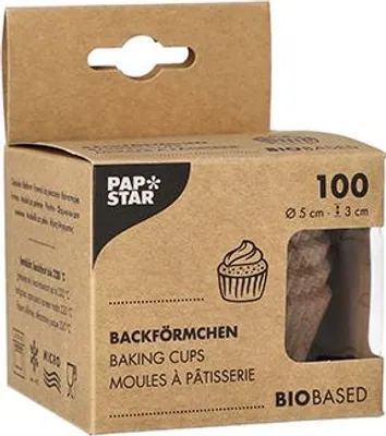 Produktbild von Papstar 88694, Cupcake-/Muffin-Cups, Rund, -40 °C, 220 °C, Papier, 30 mm