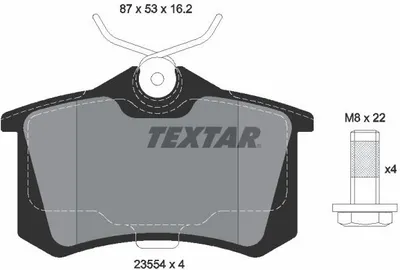 Produktbild von Textar Bremsbeläge hinten für Nissan Note Renault Avantime Clio Espace Megane