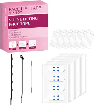 Imagen del producto de Parches para lifting facial, diseño invisible, para rostro, cuello y contorno de ojos, suaves con la piel