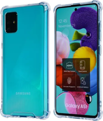 Obrázok produktu pre Priehľadné puzdro na zadný kryt pre Samsung Galaxy A51 – odolné proti nárazom