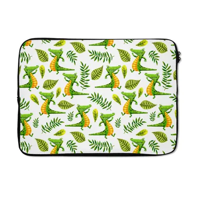 Produktbild von MuchoWow® Laptop Hülle 14 ZollKrokodil - Dschungel - Design - Kind Laptoptasche - Laptoptasche - Stoßsicher - Schutzhaube