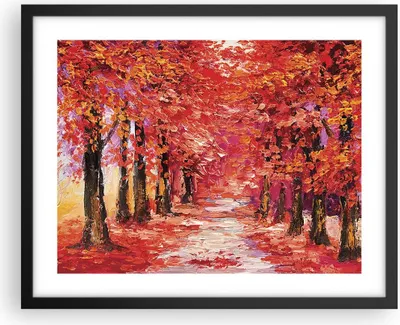 Produktbild von Gerahmtes Poster - Schwarzer Rahmen - Herbst Park Allee - 50x40 cm - Wand Bild - Wanddeko - Wandbilder - Kunstposter - Wandposter - Bilderrahmen - Bilder - Kunstdruck - Wandbild - P2BAA50x40-4292
