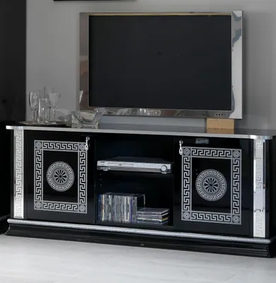 Produktbild von Schwarz TV Tisch RTV Schrank Lowboard Möbel Fernsehtisch Design Fernsehschrank