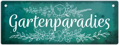 Produktbild von Gartenparadies Metallschild mit floralen Ornamenten