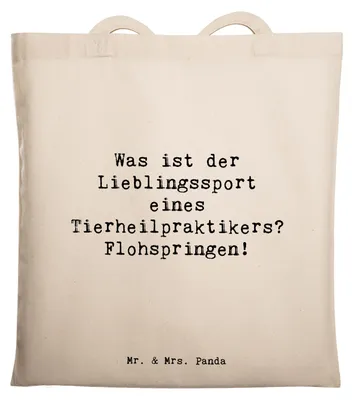Produktbild von Mr. & Mrs. Panda Tote Bag Spruch Tierheilpraktiker Humor - Transparent - Geschenk, Shopping Tasche, Geschenke für Berufstätige, umhängebeutel, Tragetasche, Berufe, Beruf