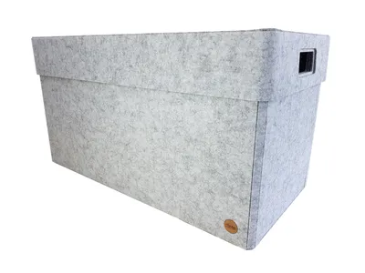 Produktbild von Aufbewahrungsbox CLASSIC Filz Gr. XXL (64x32x34 cm) mit Deckel in hellgrau meliert