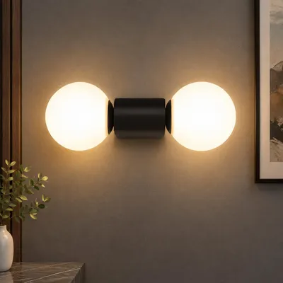 Immagine prodotto di ZMH lampada da parete moderna da interno camera da letto illuminazione da parete corridoio in bianco G9 faretto da parete 2 fiamme in vetro Max. 25W Senza lampadine