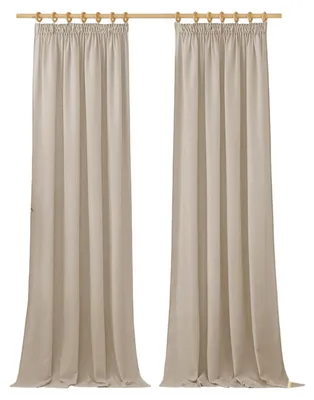 Immagine prodotto di Tende oscuranti decorative, colore beige, confezione da 2 pezzi, dimensioni 140 x 245 cm
