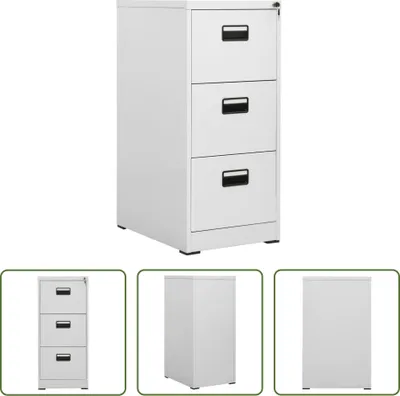 Produktbild von The Living Store Aktenschrank Hellgrau 46x62x102,5 cm Stahl