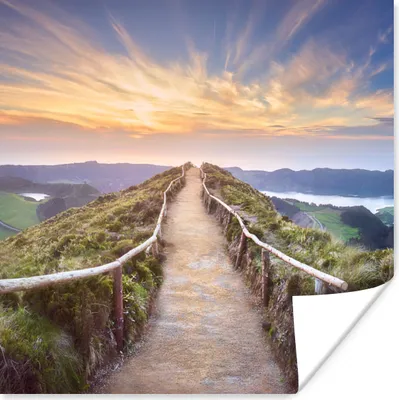 Produktbild von MuchoWow® Poster Berge - Natur - Weg 75x75 cm - Wand Dekoration