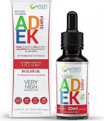 Produktbild von Wish Natürliches Vitamin ADEK Forte – 30 ml Tropfen – Vitamine A, D, E, K