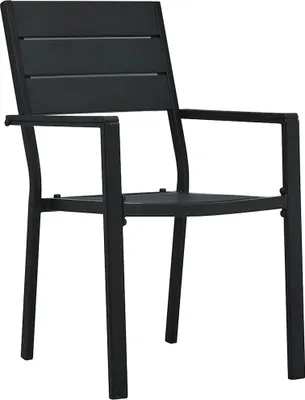 Produktbild von vidaXL Gartenstühle 4 Stk. Schwarz HDPE Holz-Optik