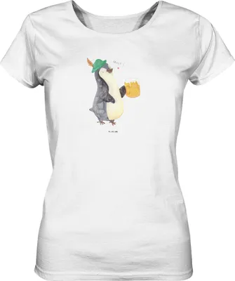 Produktbild von Mr. & Mrs. Panda Oberteil Damen Pinguin Bier Größe XL - Weiß - Geschenk, Shirt, , T-Shirt, Beschwippst, Baumwoll