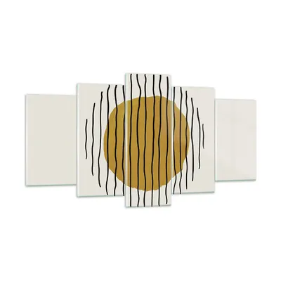 Produktbild von Bilder auf glas - 5 Teile - Modern Piece Linear - 160x85cm - Glasbilder - Wandbilder - Bilder - zum Aufhängen bereit - Wanddekoration aus Glas - Glas Bilder - Wandbild auf Glas - GEA160x85-4793