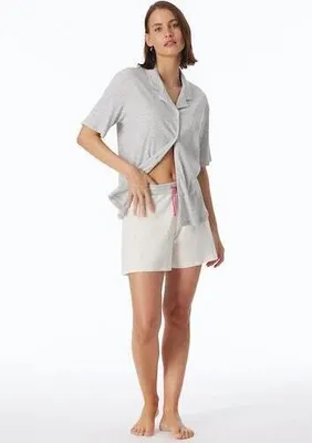 Produktbild von Schiesser Damen Pyjama kurz grau-mel. 48  ST