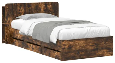 Immagine prodotto di vidaXL Struttura letto con contenitore in rovere affumicato 80 x 200 cm