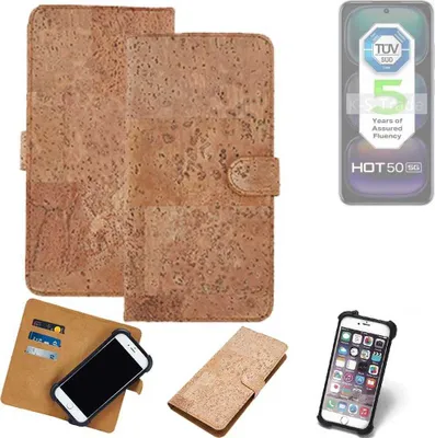 Produktbild von K-S-Trade Hülle kompatibel mit Infinix Hot 50 5G  Kork Handyhülle Cover  Schutzhülle TPU Case Bumper in Hellbraun, (1x)