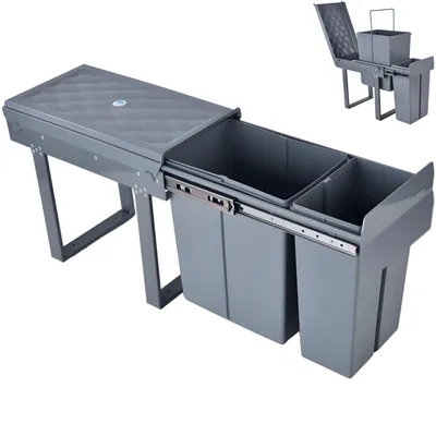 Produktbild von MinteLiv Einbaumülleimer 20L+10L Mülltrennsystem Ausziehbar, Stahlrahmen, 48x33,5x42cm