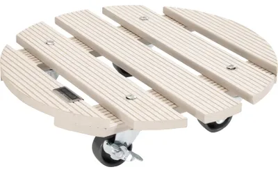 Produktbild von WAGNER Pflanzenroller WPC Ø 29 x 7,5 cm, für außen & innen, hellgrau, wetterfest, 2 Feststeller, Tragkraft 100 kg - 20052701