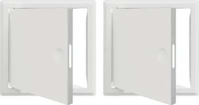 Image de vidaXL Trappe d'accès 2 pcs Blanc 23 x 23 x 3 cm Acier