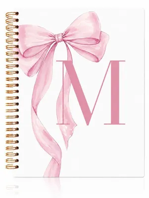 Image de Cahier A5 vierge avec la lettre "M", format 21x14 cm, 40 feuilles, idéal comme cadeau pour un journal intime