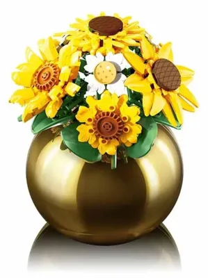 Image de Sluban Flowers M38-P8062 Bouquet de tournesols et de marguerites dans un vase