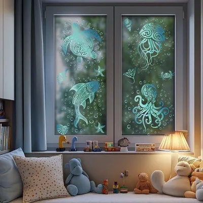 Produktbild von Herbruikbare Dubbelzijdige Raamstickers Zelfklevend Glas Dekoratie für Kinderkammer und Badzimmer