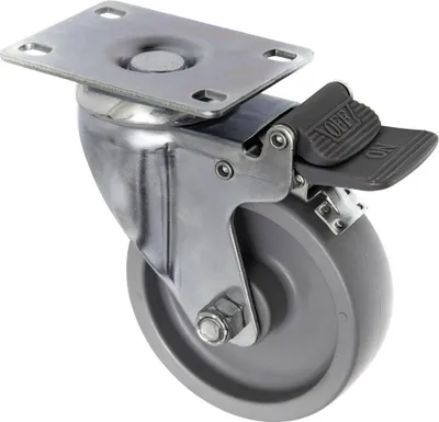Produktbild von TOOLCRAFT TO-5137938 Lenkrolle 100 mm mit Feststellbremse und Anschraubplatte Tragfähigkeit (max.): 125 kg